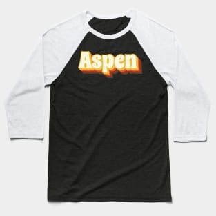 Aspen Retro Vintage Text Baseball T-Shirt